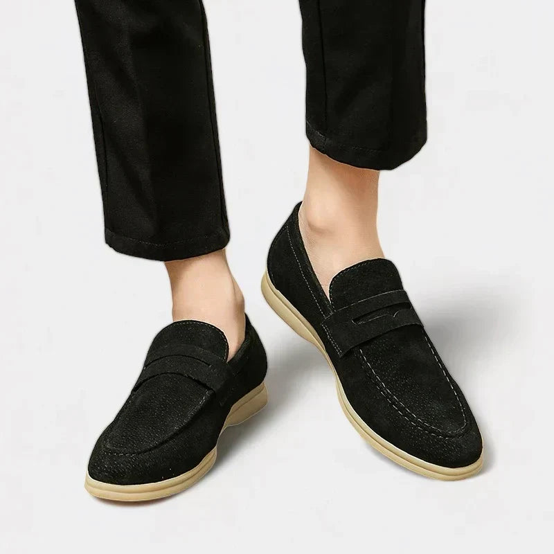 Classic Black Suede Loafers