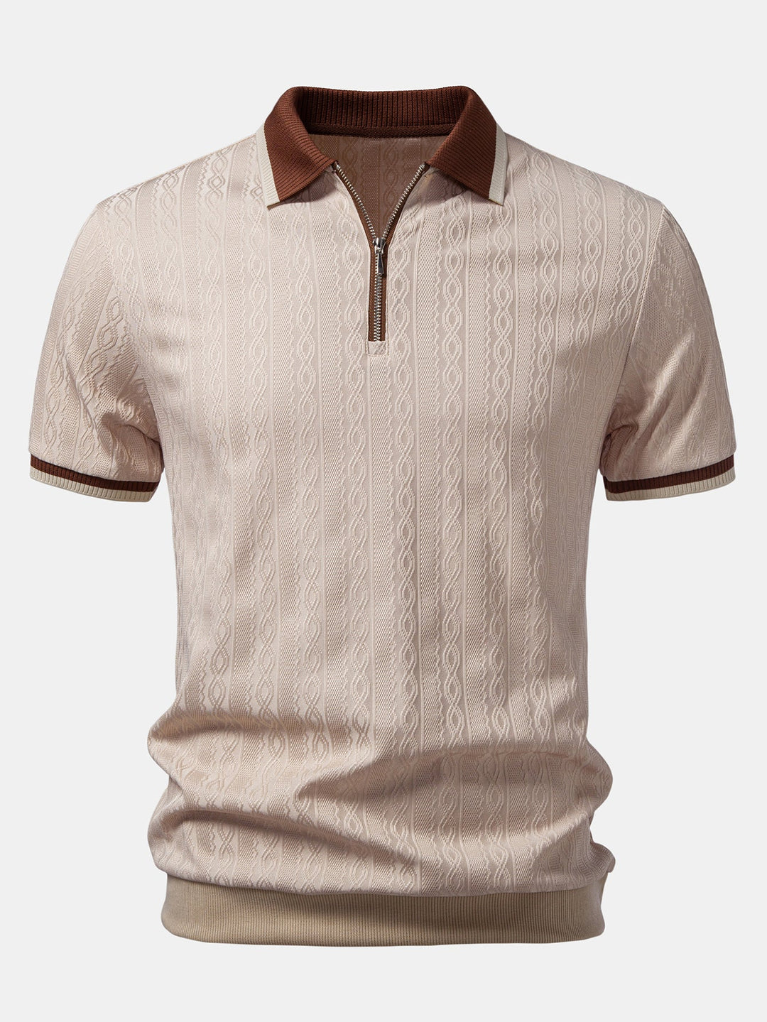 TAORMINA Zip-Up Knitted Polo