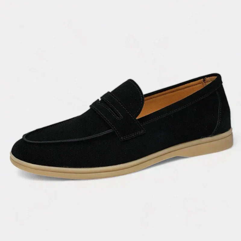 Classic Black Suede Loafers