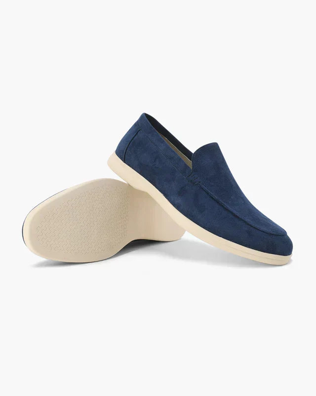 Marine Blue Suede Loafers
