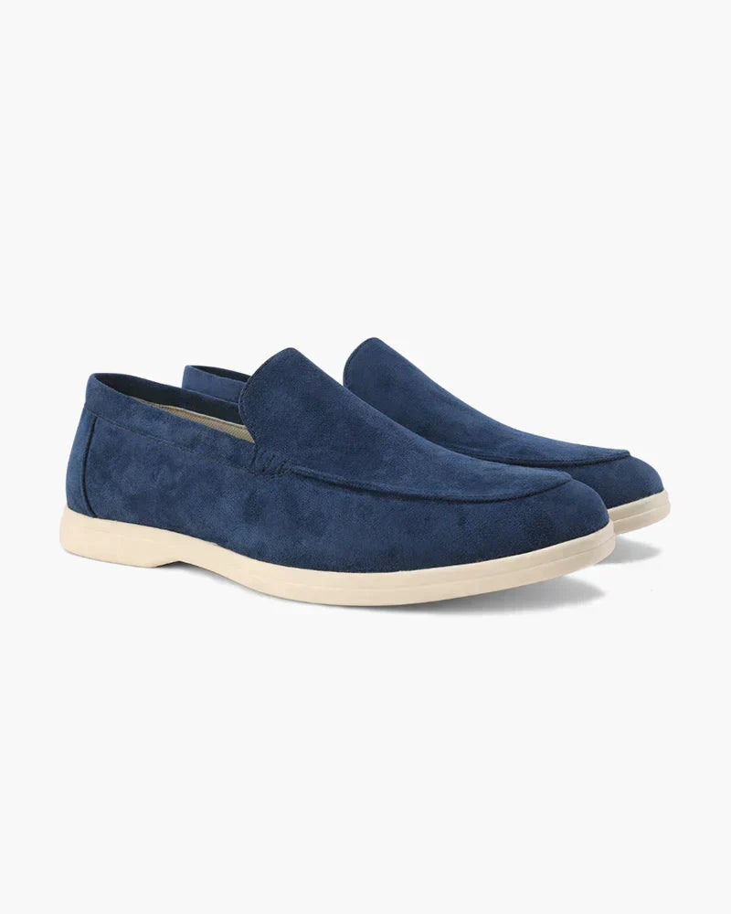 Marine Blue Suede Loafers