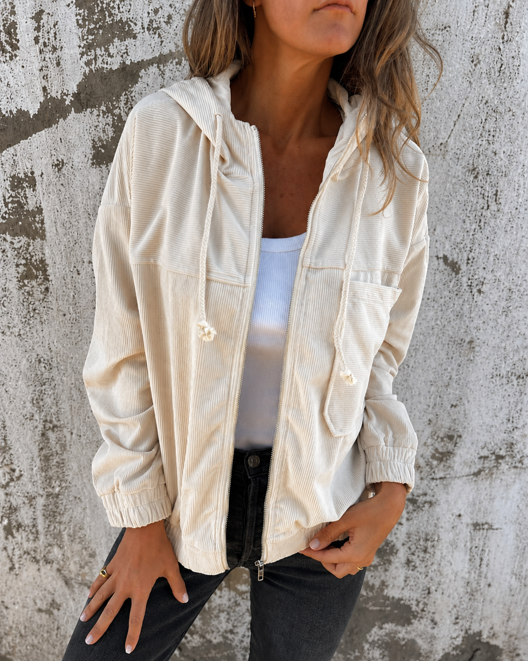 Natalie | Hooded Corduroy Jacket