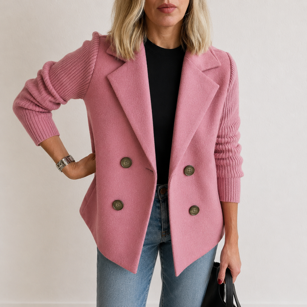 Caroline | Knit Sleeve Blazer Coat
