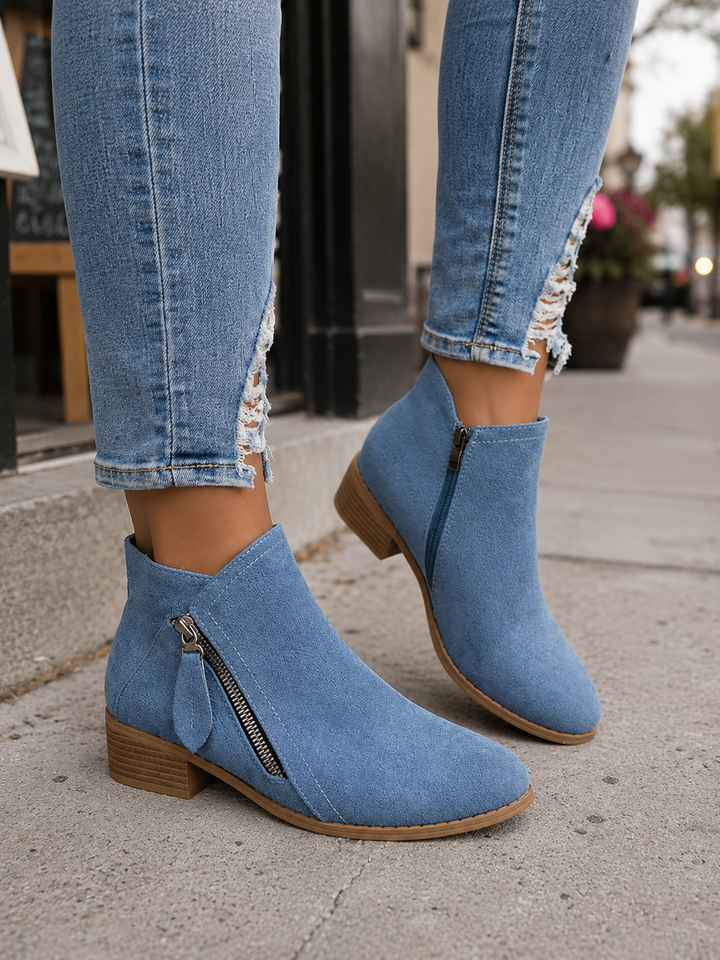 Colleen™ | Cozy Zip-Up Ankle Boots