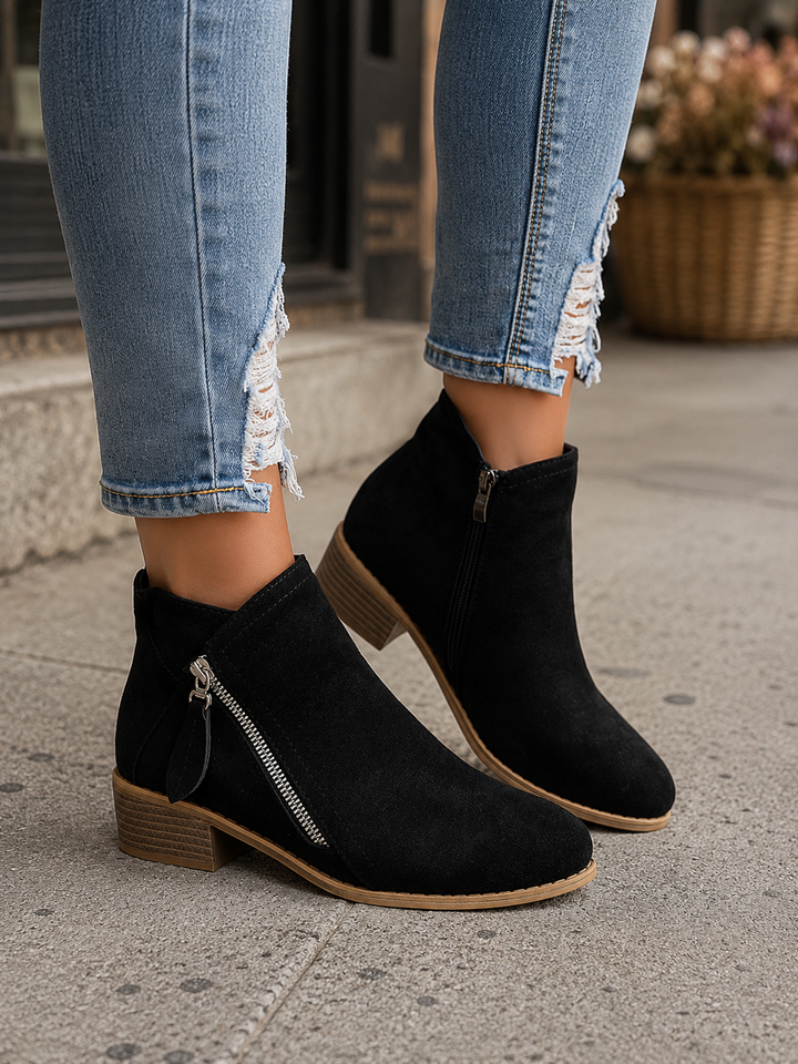 Colleen™ | Cozy Zip-Up Ankle Boots