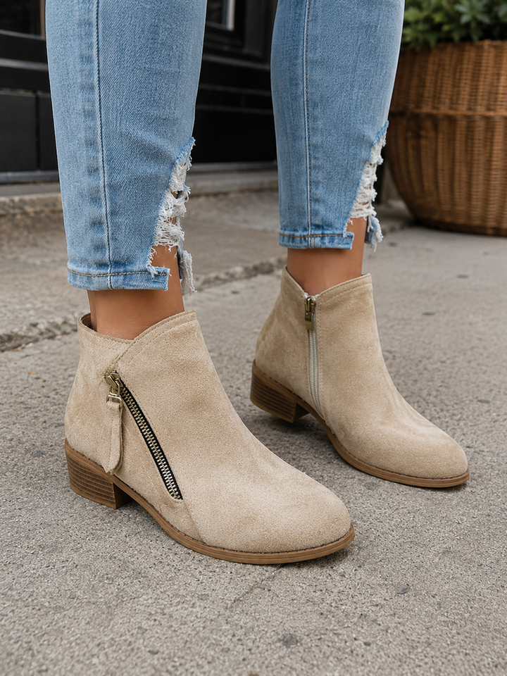 Colleen™ | Cozy Zip-Up Ankle Boots