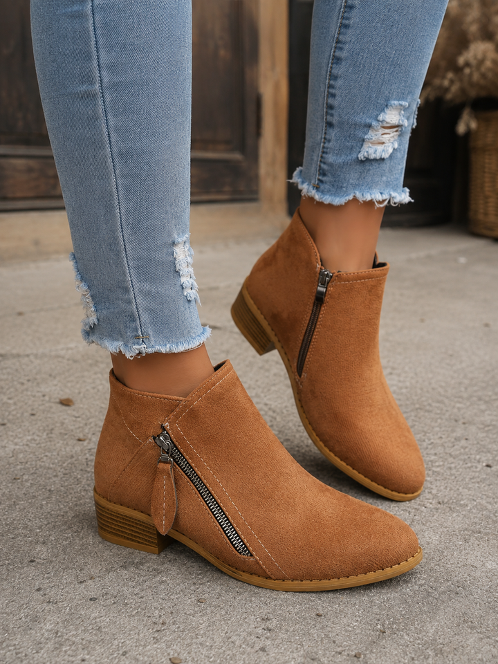 Colleen™ | Cozy Zip-Up Ankle Boots