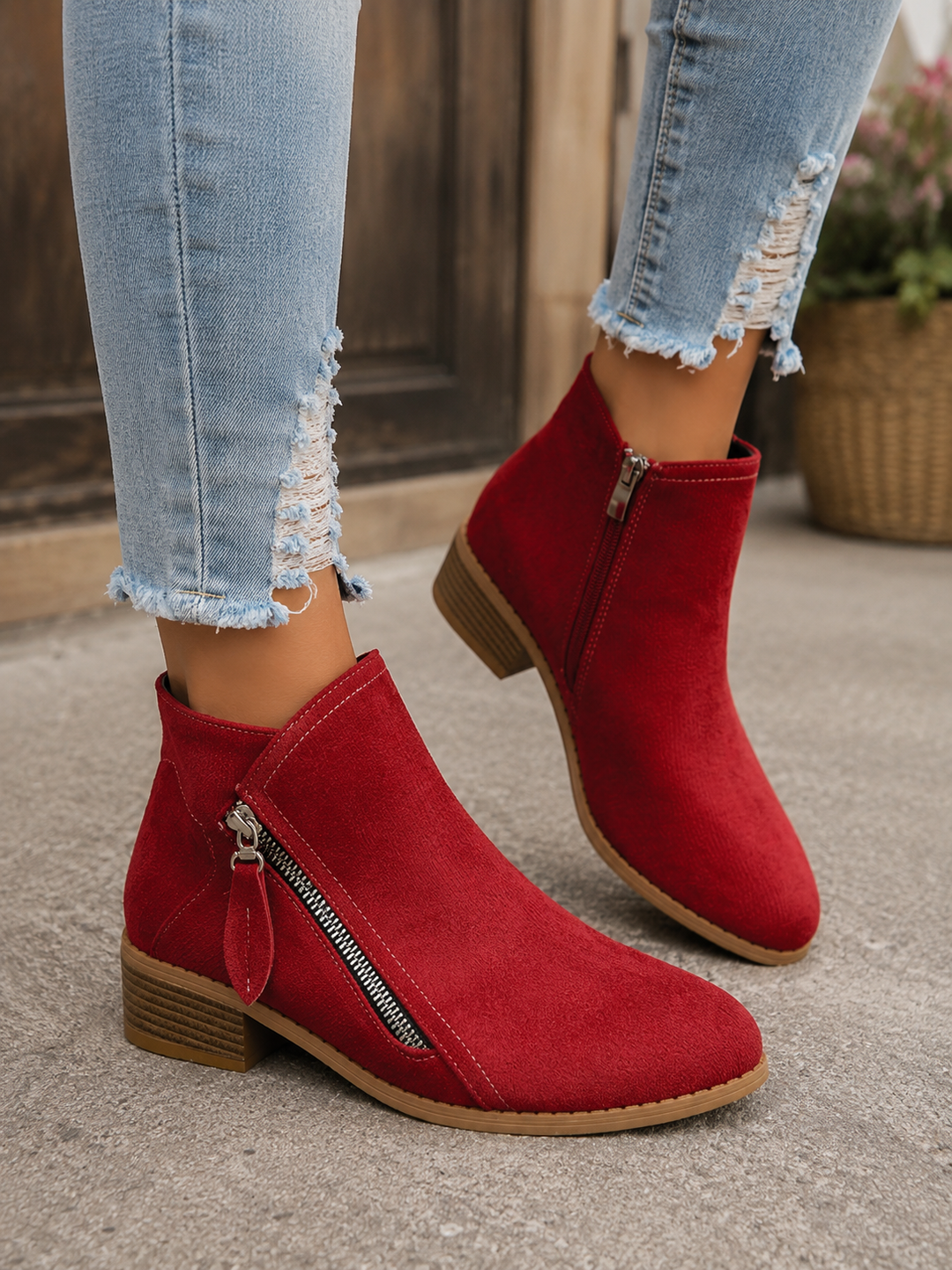 Colleen™ | Cozy Zip-Up Ankle Boots