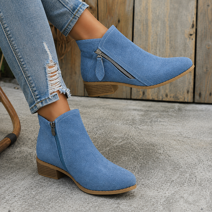 Colleen™ | Cozy Zip-Up Ankle Boots