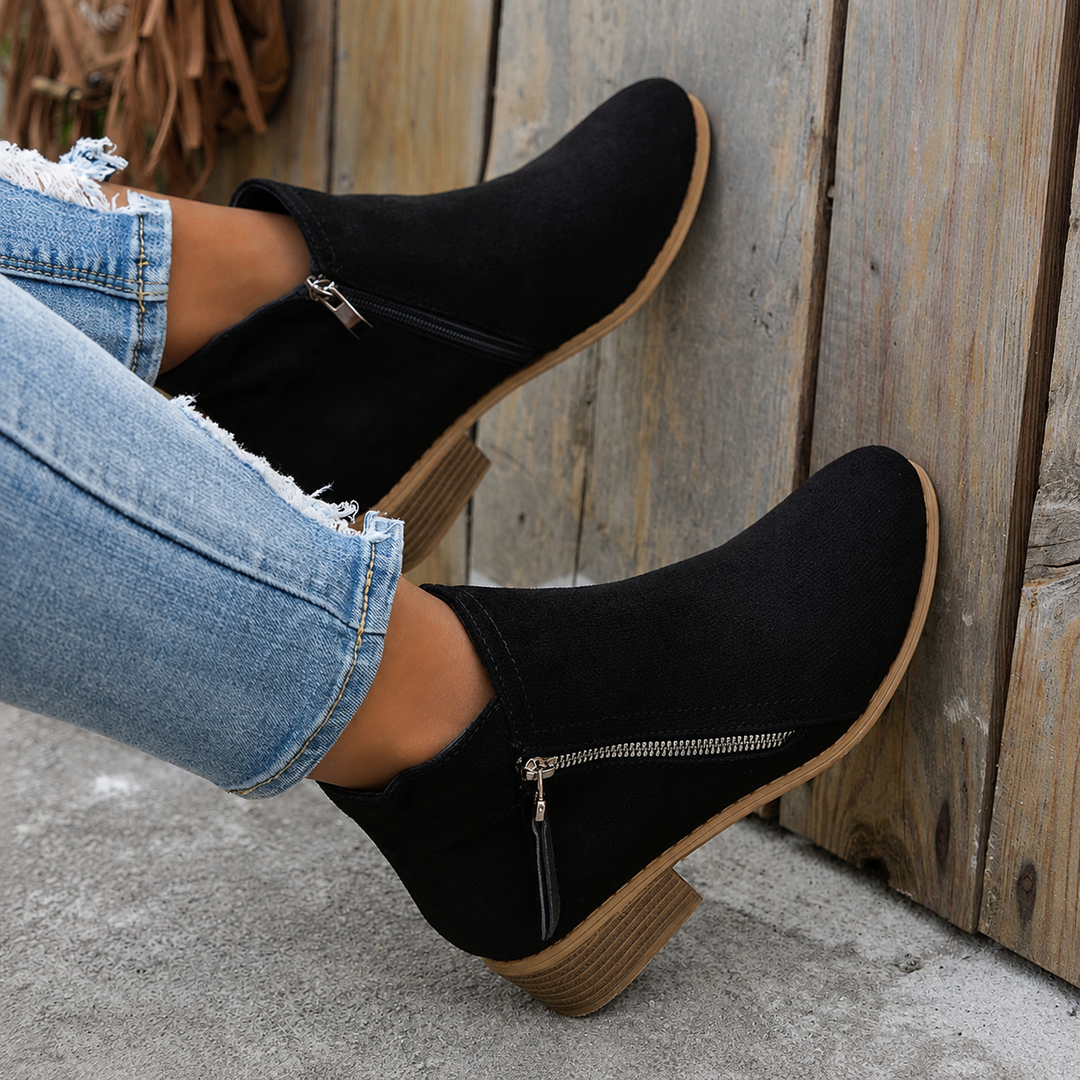 Colleen™ | Cozy Zip-Up Ankle Boots