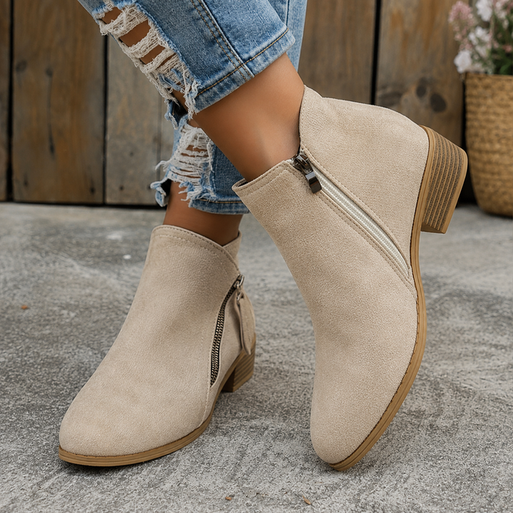 Colleen™ | Cozy Zip-Up Ankle Boots