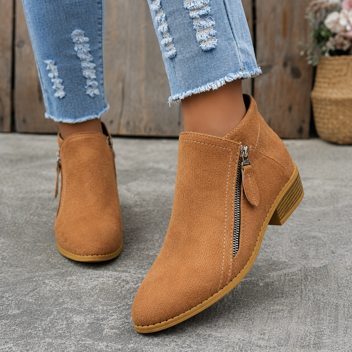 Colleen™ | Cozy Zip-Up Ankle Boots