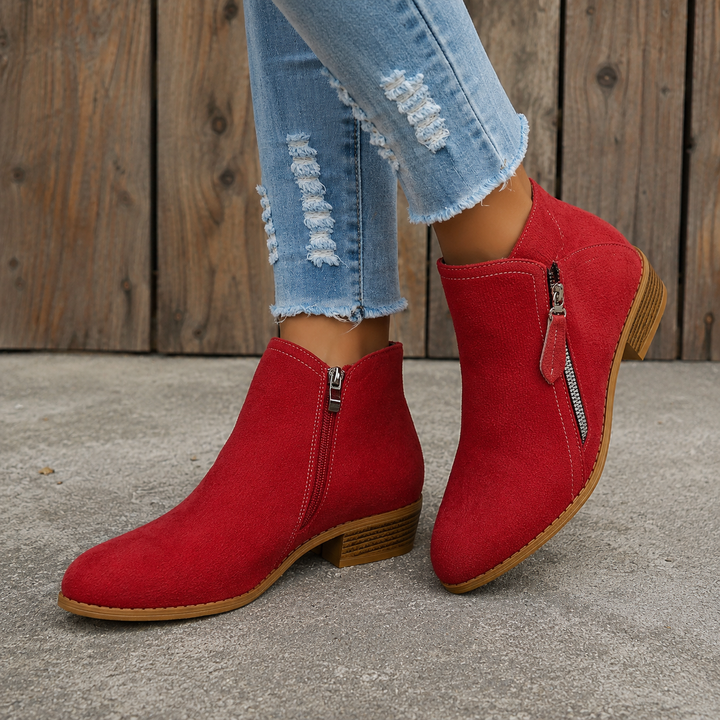 Colleen™ | Cozy Zip-Up Ankle Boots