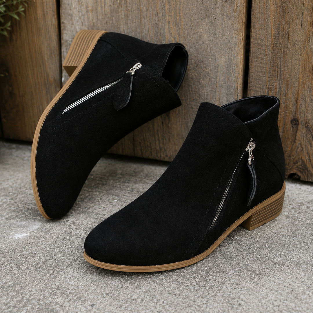 Colleen™ | Cozy Zip-Up Ankle Boots