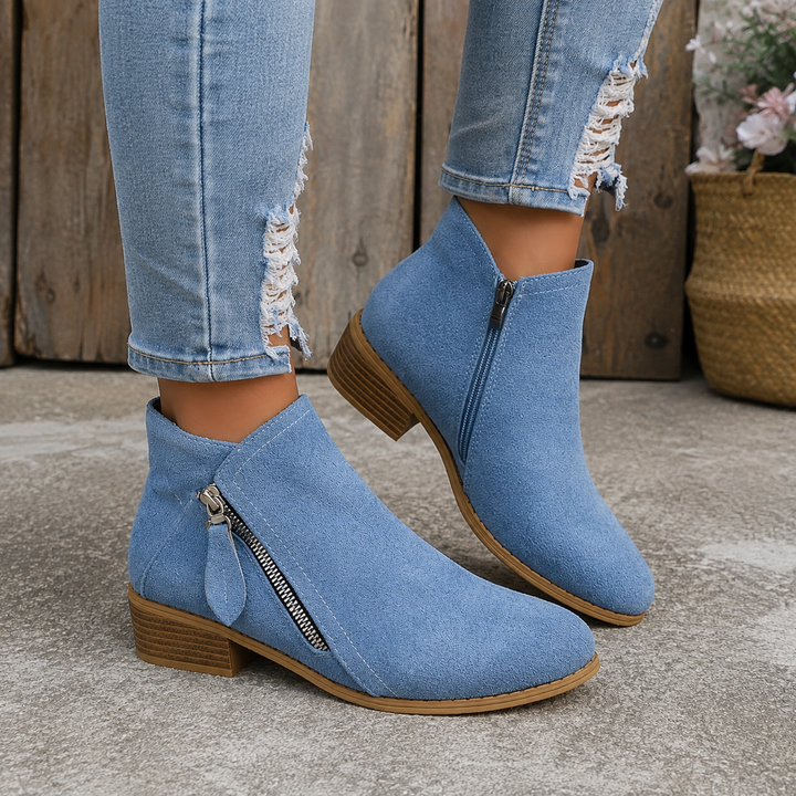 Colleen™ | Cozy Zip-Up Ankle Boots