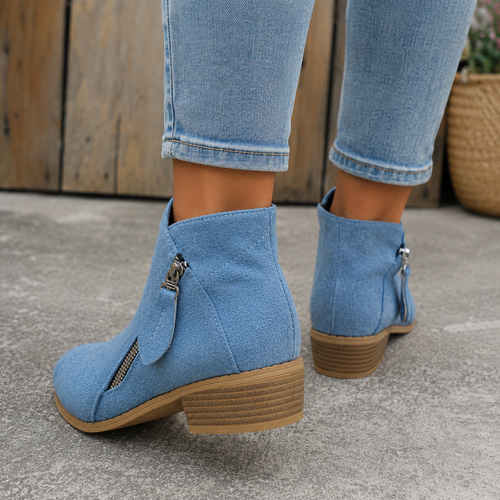 Colleen™ | Cozy Zip-Up Ankle Boots