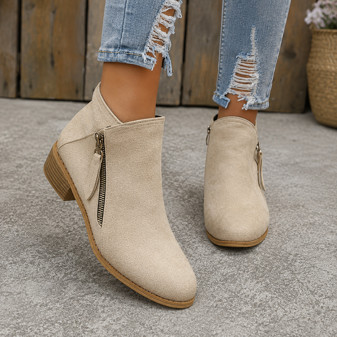 Colleen™ | Cozy Zip-Up Ankle Boots