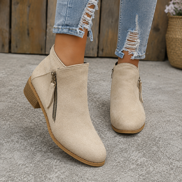 Colleen™ | Cozy Zip-Up Ankle Boots