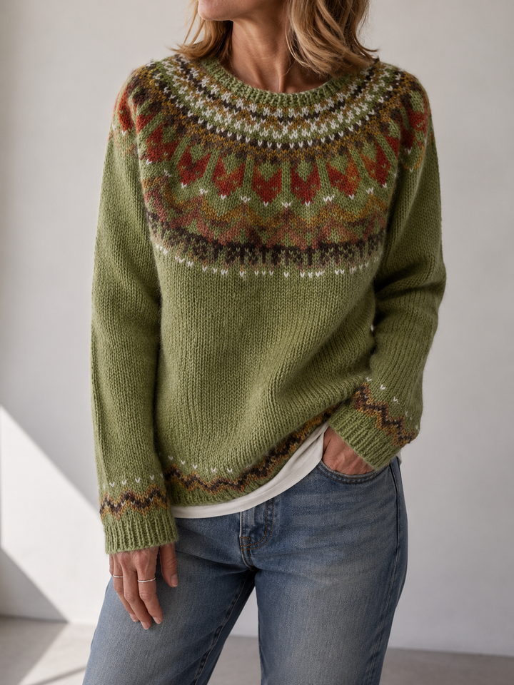 Darlene™ | Timeless Fair Isle Knit Sweater