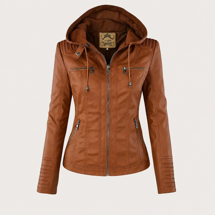 Diane | Leather Jacket with Hood