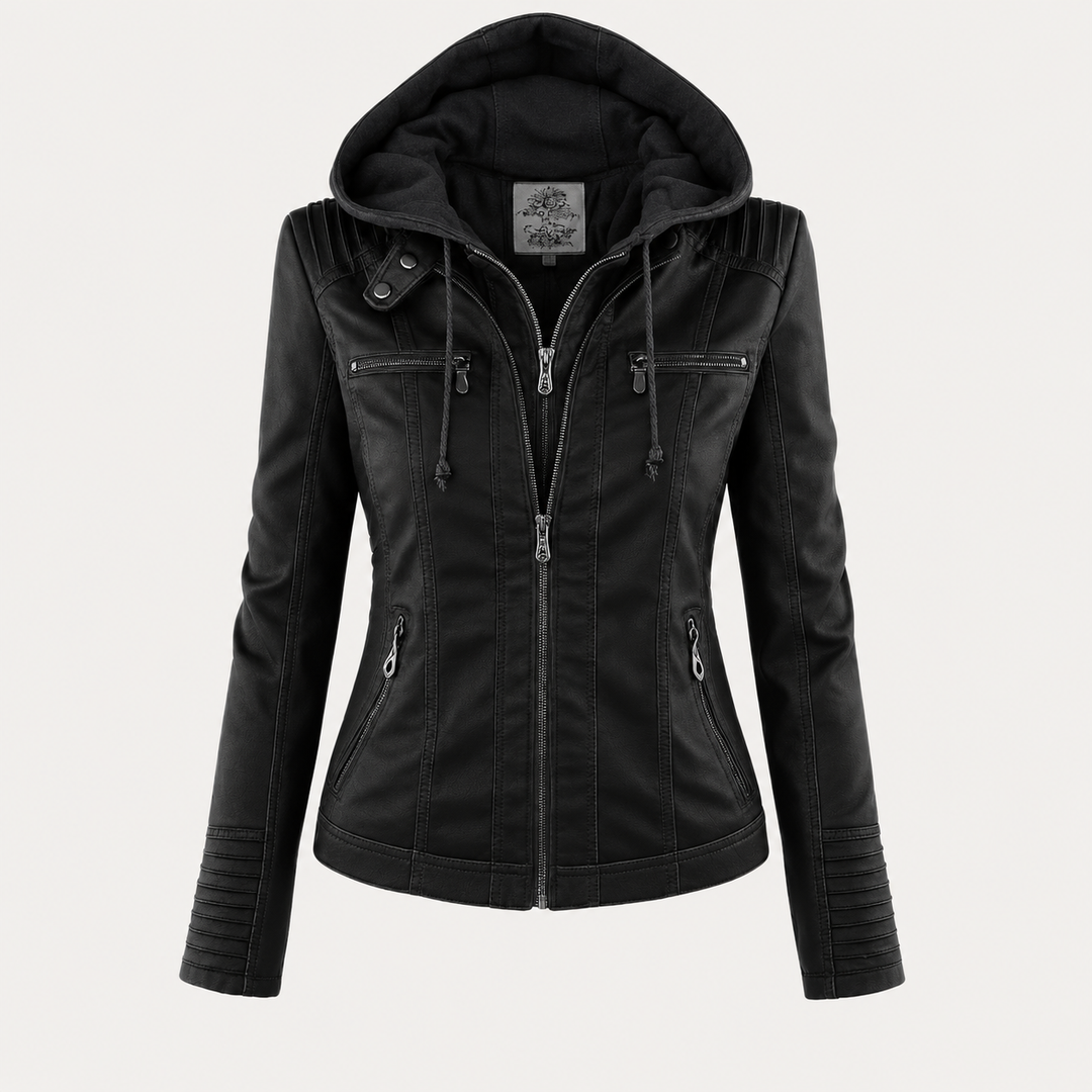 Diane | Leather Jacket with Hood