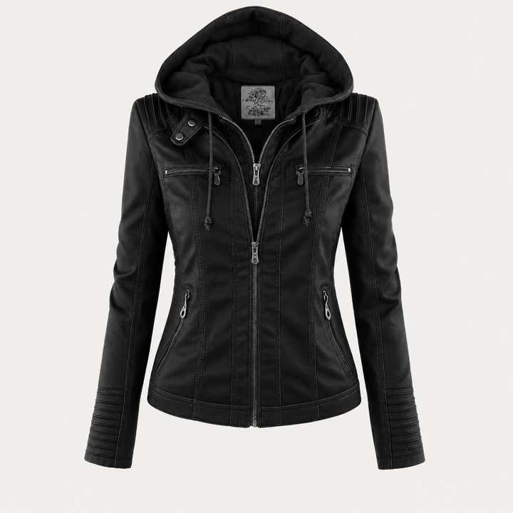 Diane | Leather Jacket with Hood
