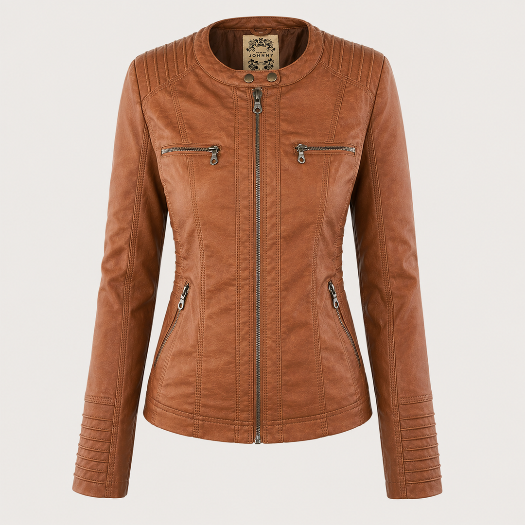 Diane | Leather Jacket with Hood