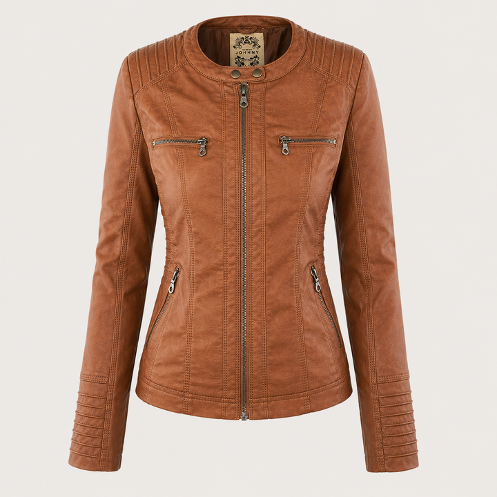 Diane | Leather Jacket with Hood