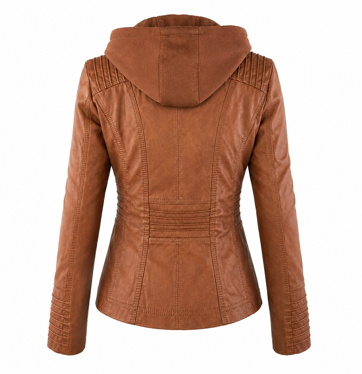 Diane | Leather Jacket with Hood