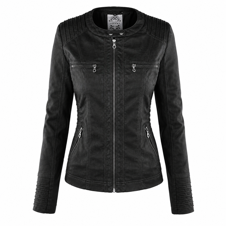 Diane | Leather Jacket with Hood