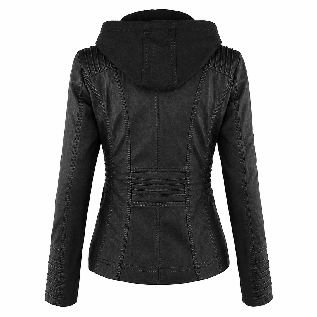 Diane | Leather Jacket with Hood