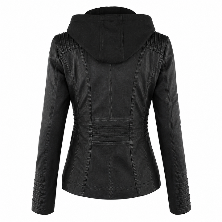 Diane | Leather Jacket with Hood