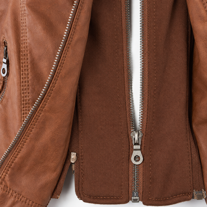 Diane | Leather Jacket with Hood