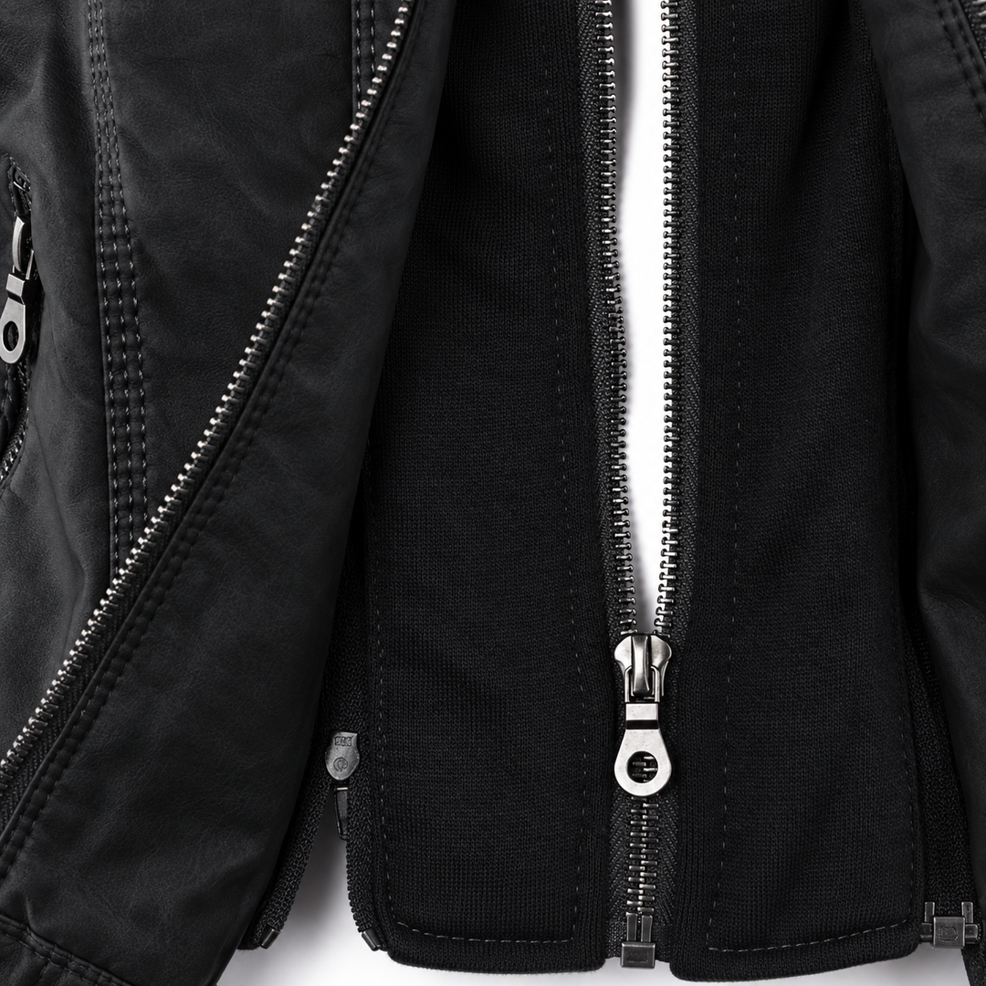 Diane | Leather Jacket with Hood