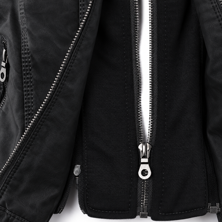 Diane | Leather Jacket with Hood