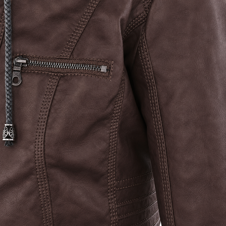 Diane | Leather Jacket with Hood