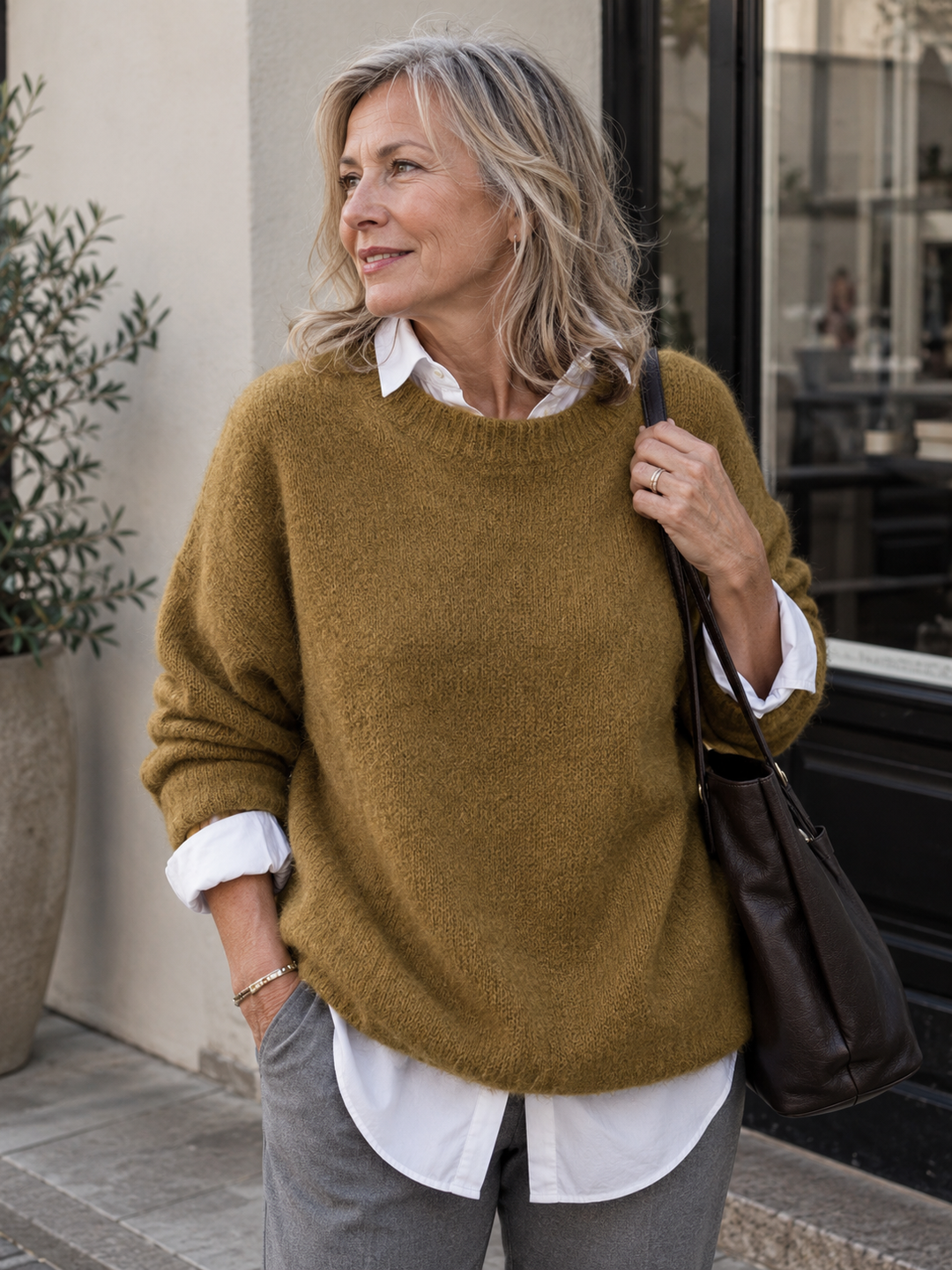 Eileen™ | Layered Sweater with Collar