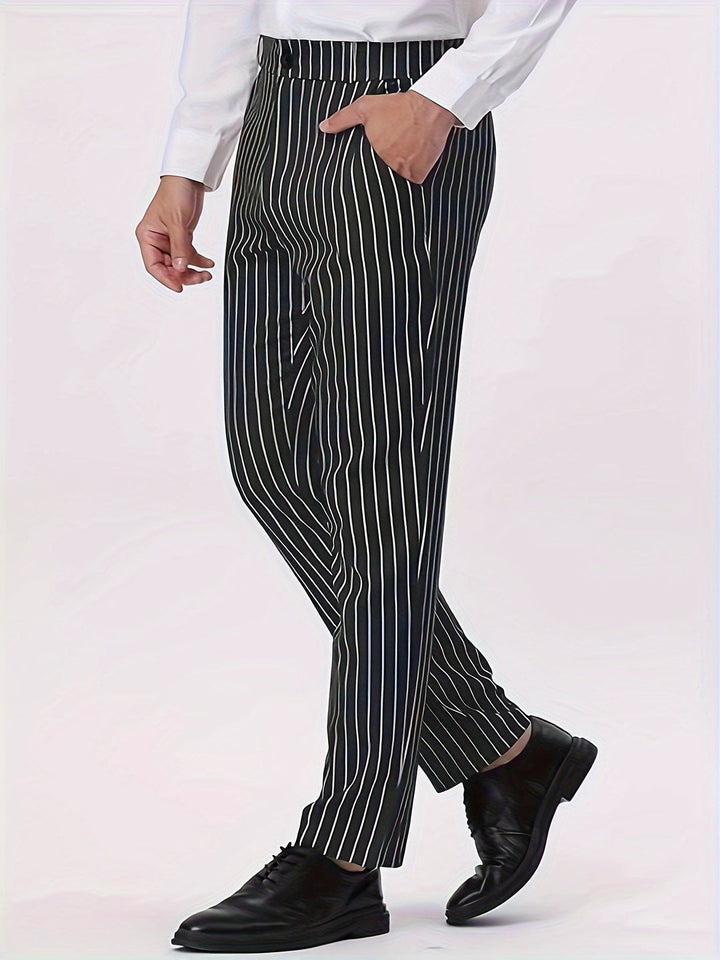 Men's Casual Striped Pants | Comfortable Fit with Pockets | Perfect for Outdoor and Everyday Wear