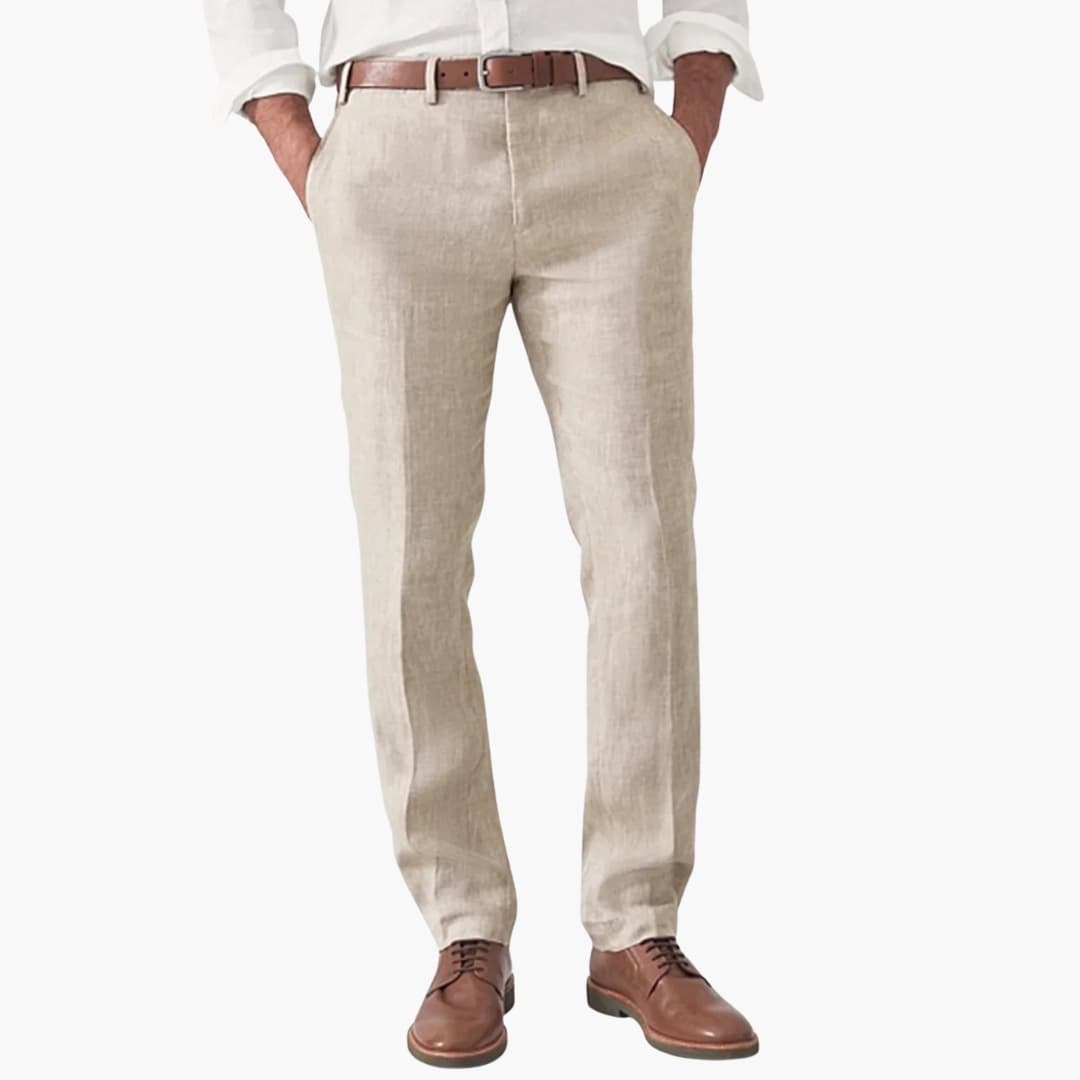 Men's Elegant Straight-Leg Trousers for Summer