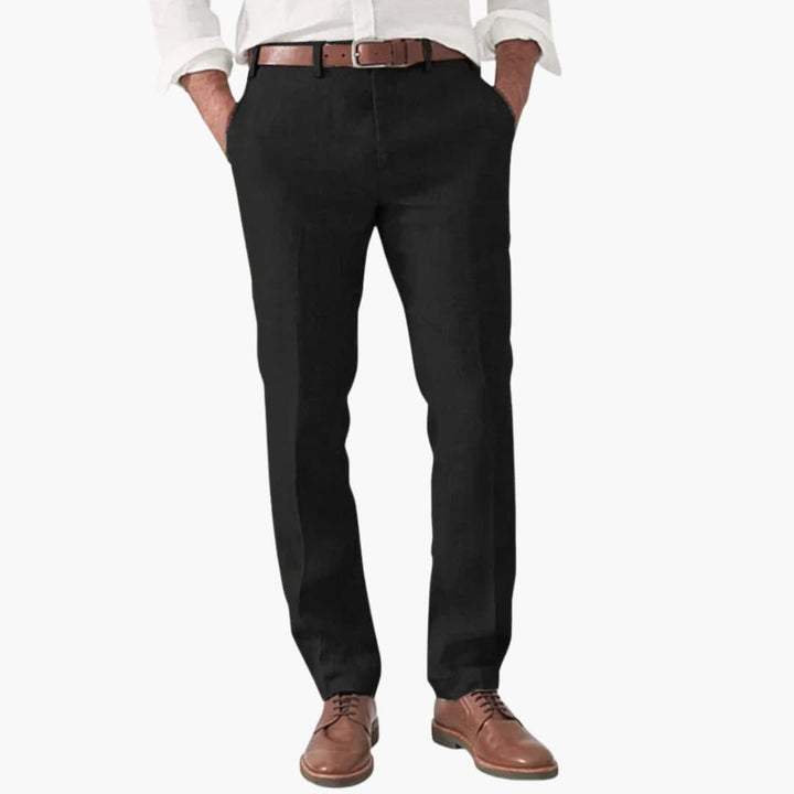 Men's Elegant Straight-Leg Trousers for Summer