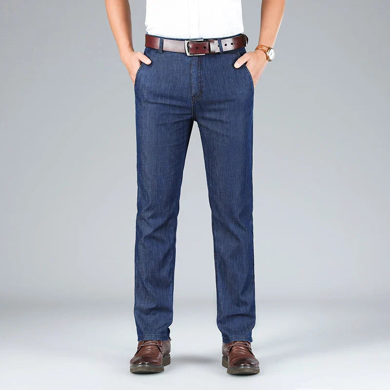 Men's High-Waisted Loose Fit Denim Jeans