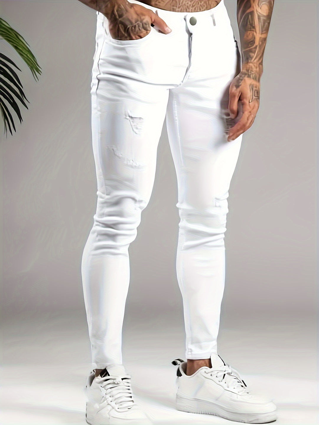 Men's Slim Fit Skinny Jeans | Contemporary Style in Versatile White