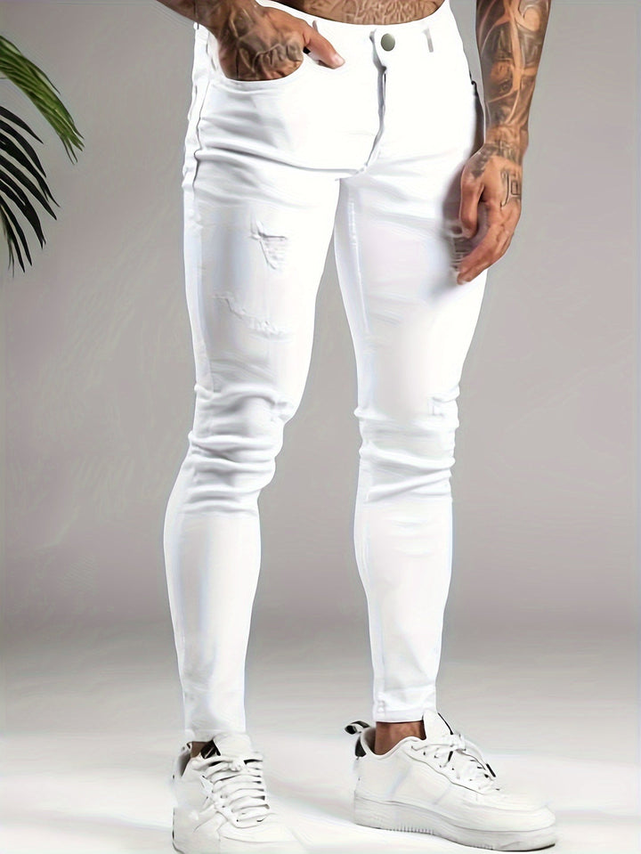 Men's Slim Fit Skinny Jeans | Contemporary Style in Versatile White