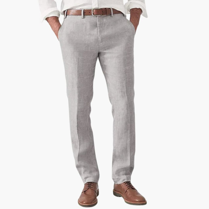 Men's Elegant Straight-Leg Trousers for Summer