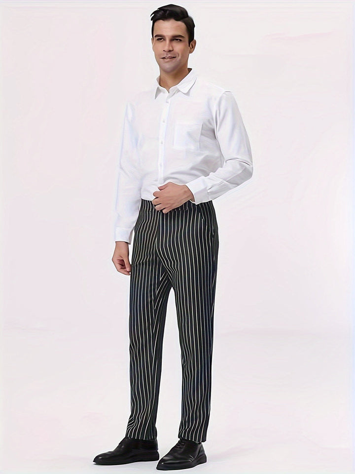 Men's Casual Striped Pants | Comfortable Fit with Pockets | Perfect for Outdoor and Everyday Wear