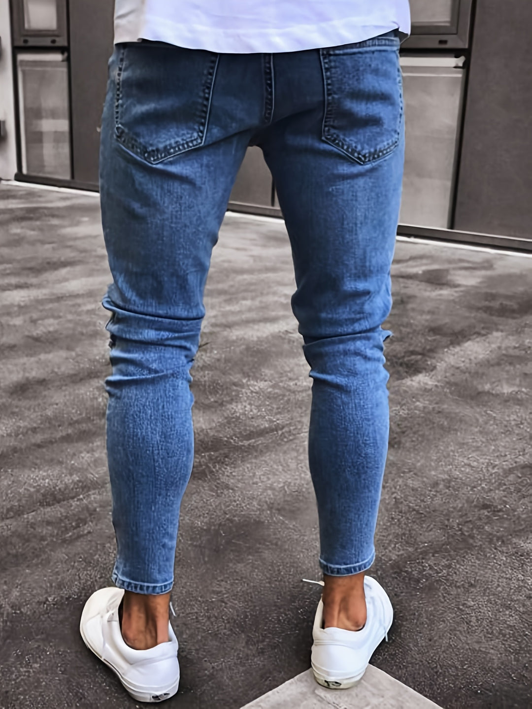 Men's Stretch Denim Jeans | Trendy Distressed Design | Year-Round Style