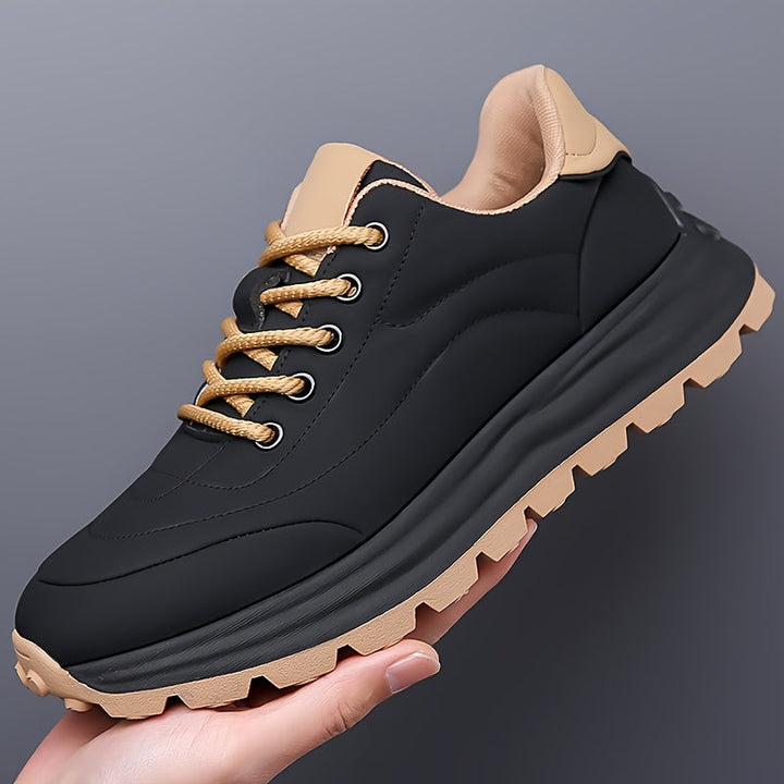 Men's Lightweight Leather Sneakers | Stylish Business Casual & Sporty Design | Non-Slip Comfort