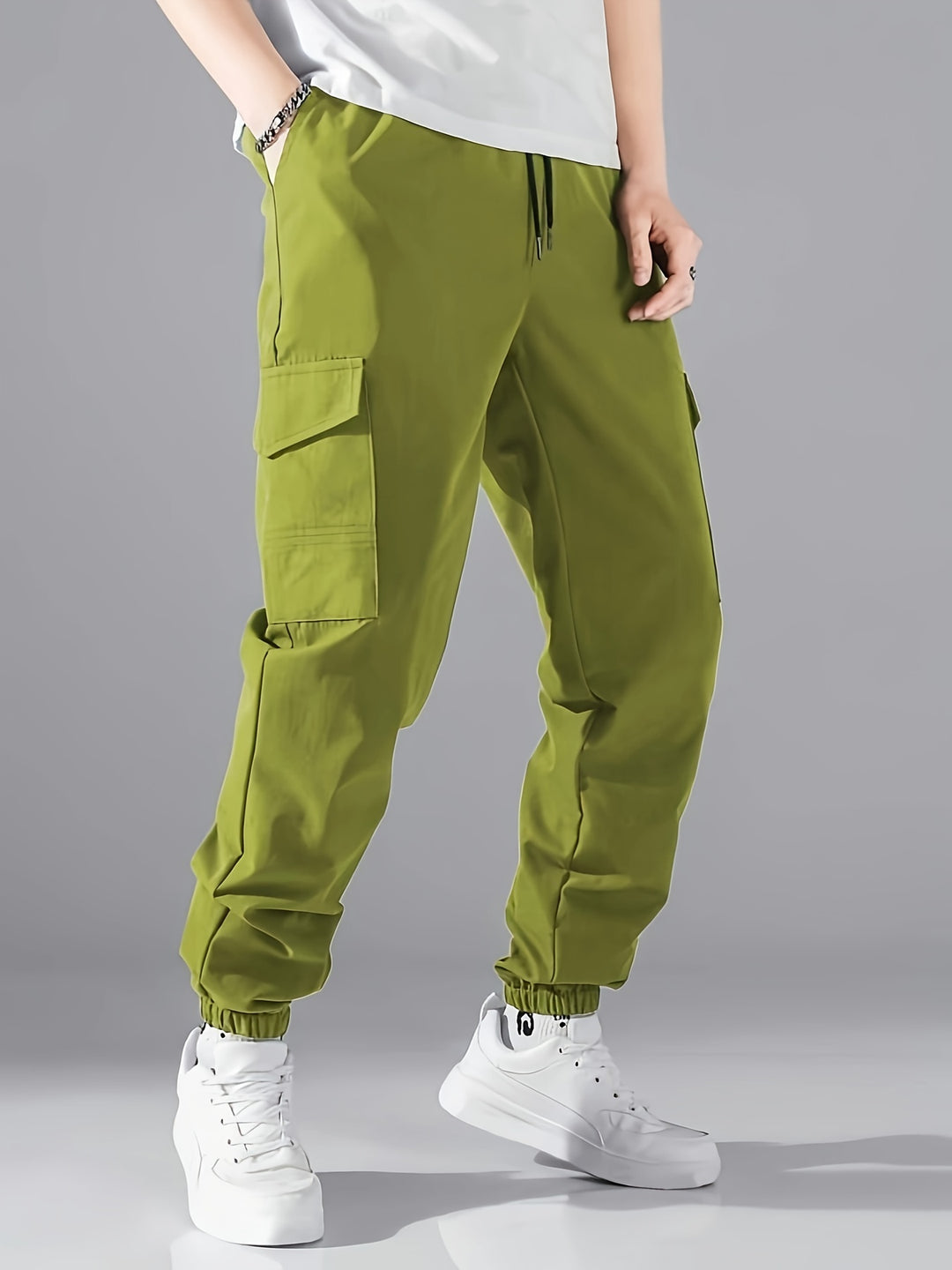 Men's Baggy Cargo Pants | Comfortable Fit | Elastic Waist & Multiple Pockets | Streetwear Style
