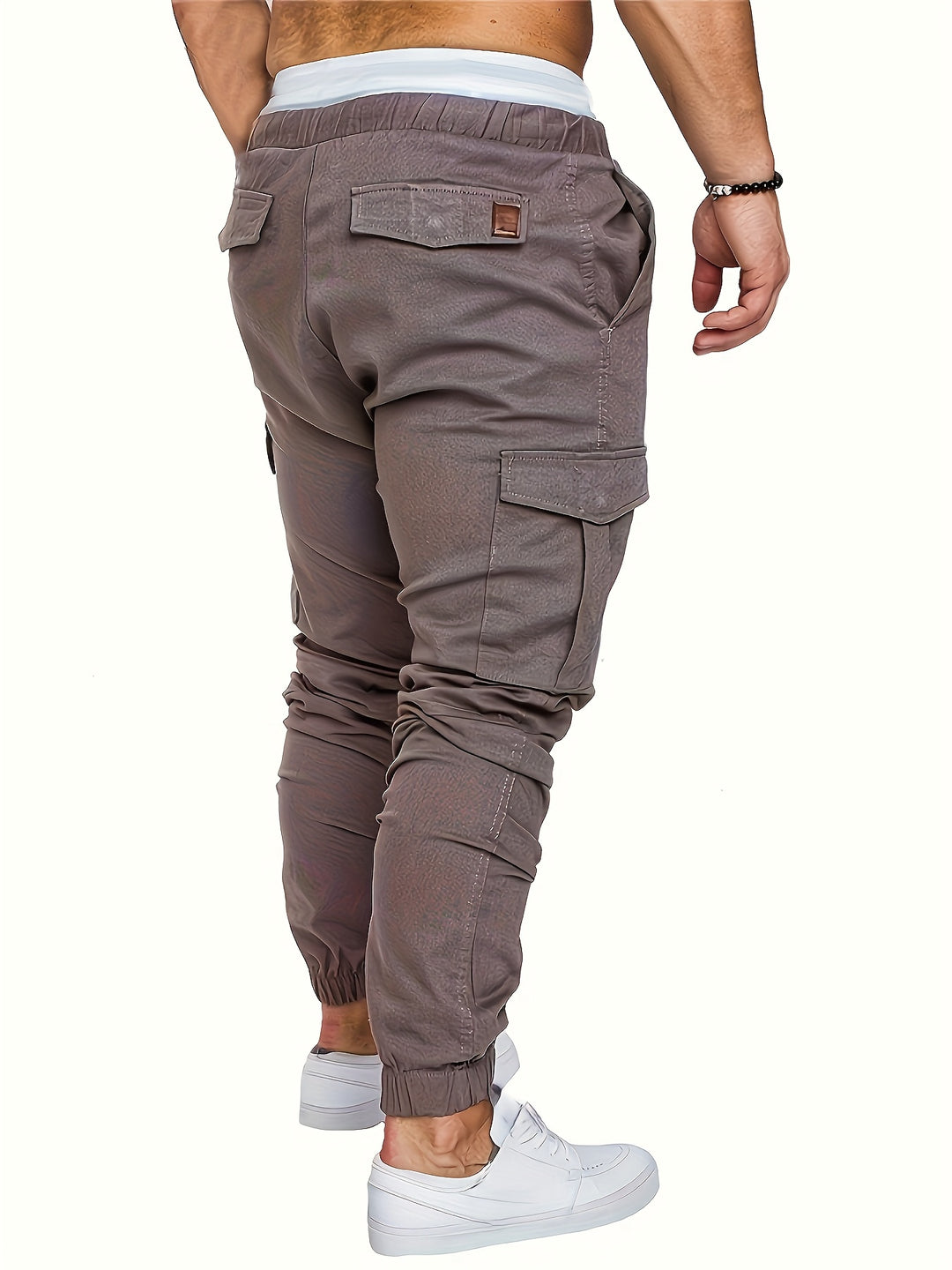 Men's Casual Cargo Pants | Comfortable 100% Cotton | Solid Color with Pockets