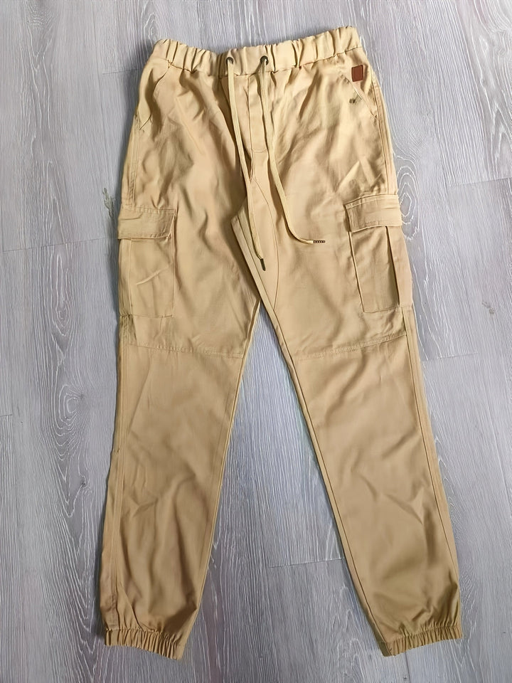 Men's Casual Cargo Pants | Comfortable 100% Cotton | Solid Color with Pockets